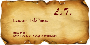 Lauer Tímea névjegykártya